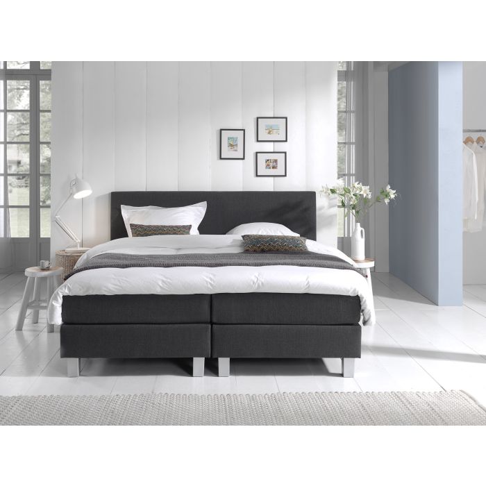 Comfort 2.0 vlakke boxspring 90x200cm antraciet