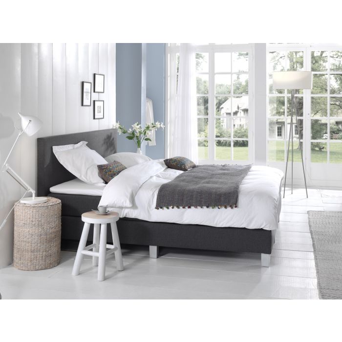 Comfort 2.0 vlakke boxspring 90x200cm antraciet