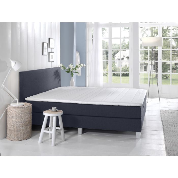 Comfort 2.0 vlakke boxspring 200x200cm donkerblauw