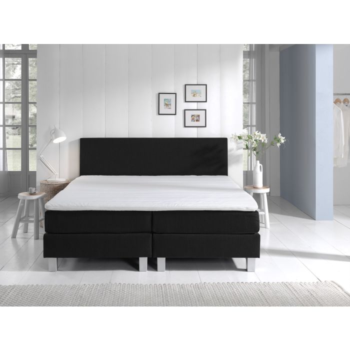 Comfort 2.0 vlakke boxspring 90x210cm zwart