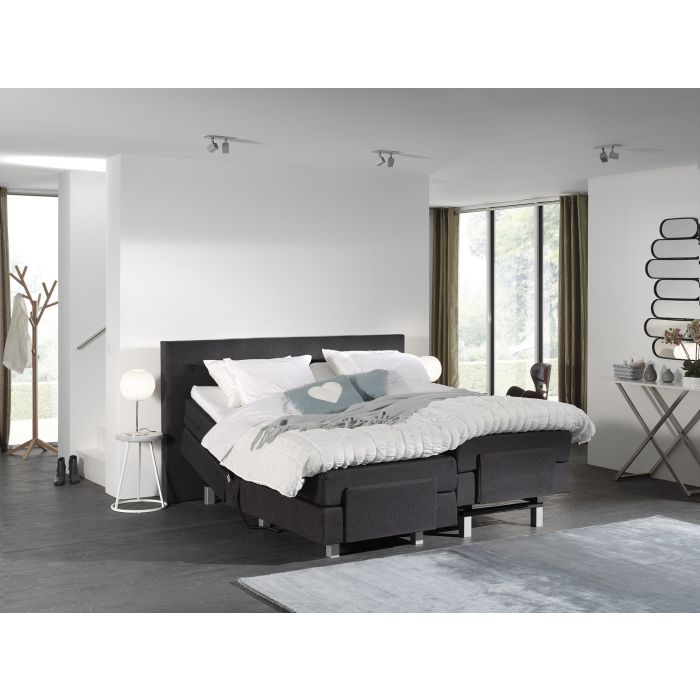 Your Home Pull elektrische boxspring 180x200cm antraciet met NASA topper