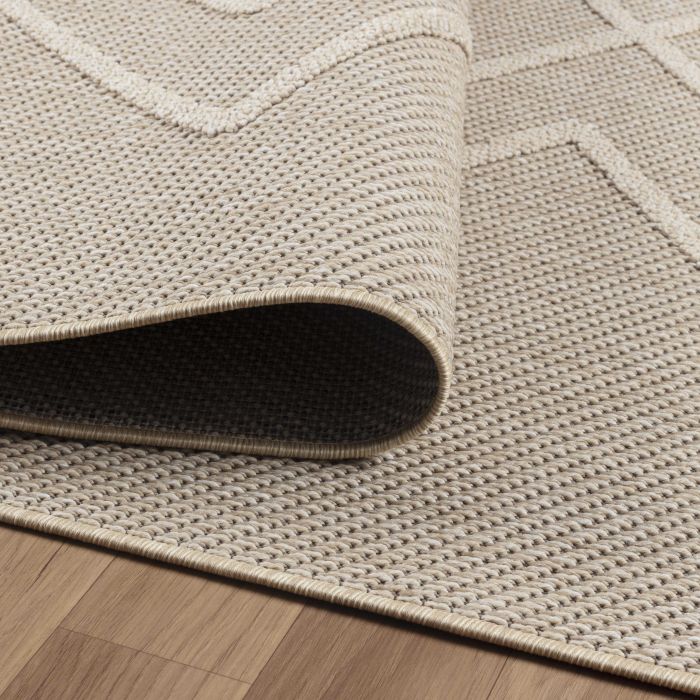Patara Zigzag buitenkleed laagpolig rechthoek 120x170cm beige