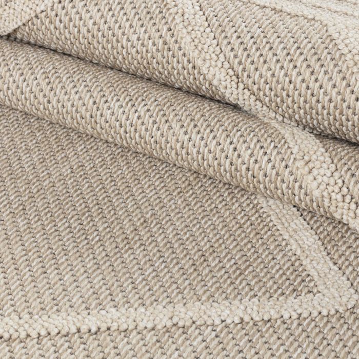 Patara Zigzag buitenkleed laagpolig rechthoek 240x340cm beige