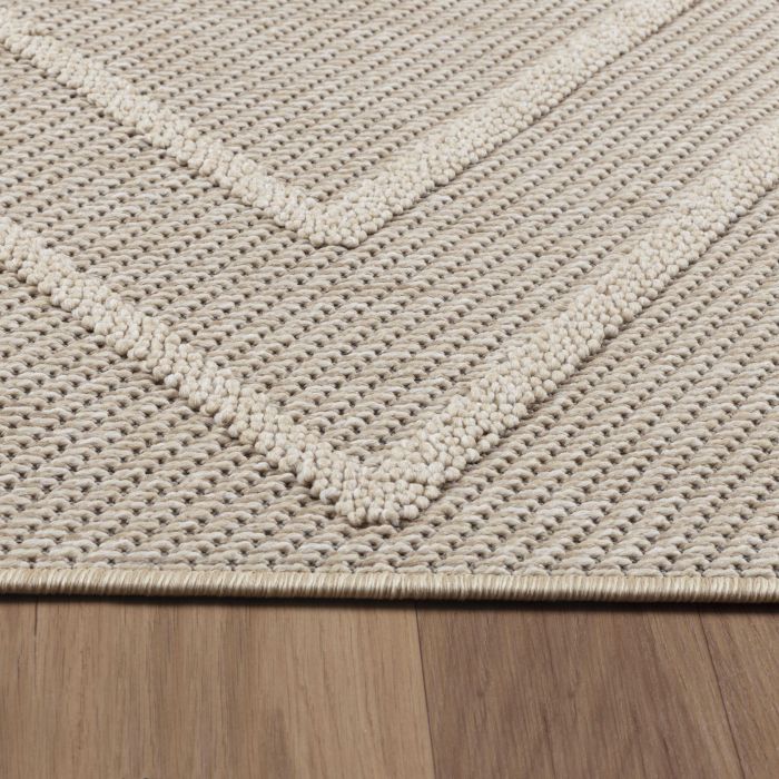 Patara Zigzag buitenkleed laagpolig rechthoek 240x340cm beige