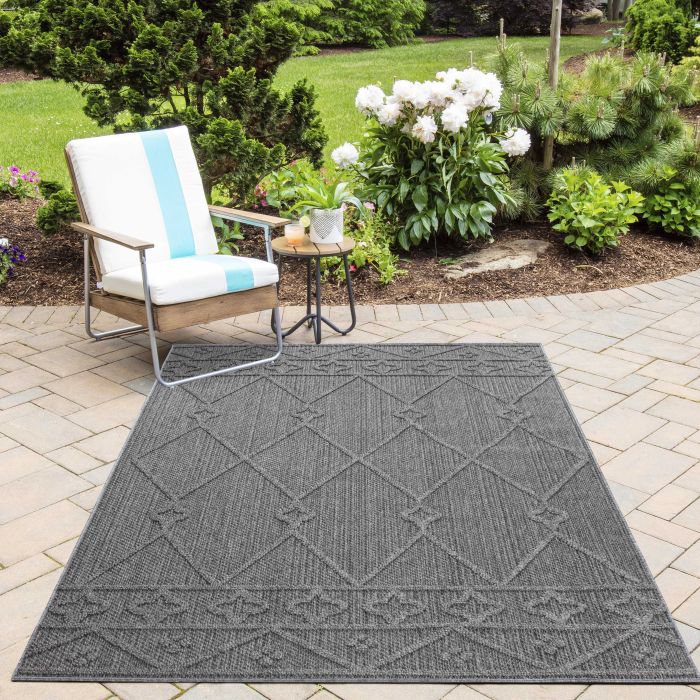 Patara Lezon buitenkleed laagpolig rechthoek 200x290cm grijs