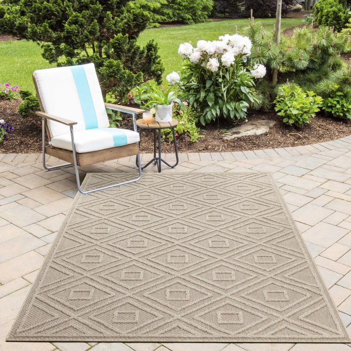 Patara Eye buitenkleed laagpolig rechthoek 200x290cm beige