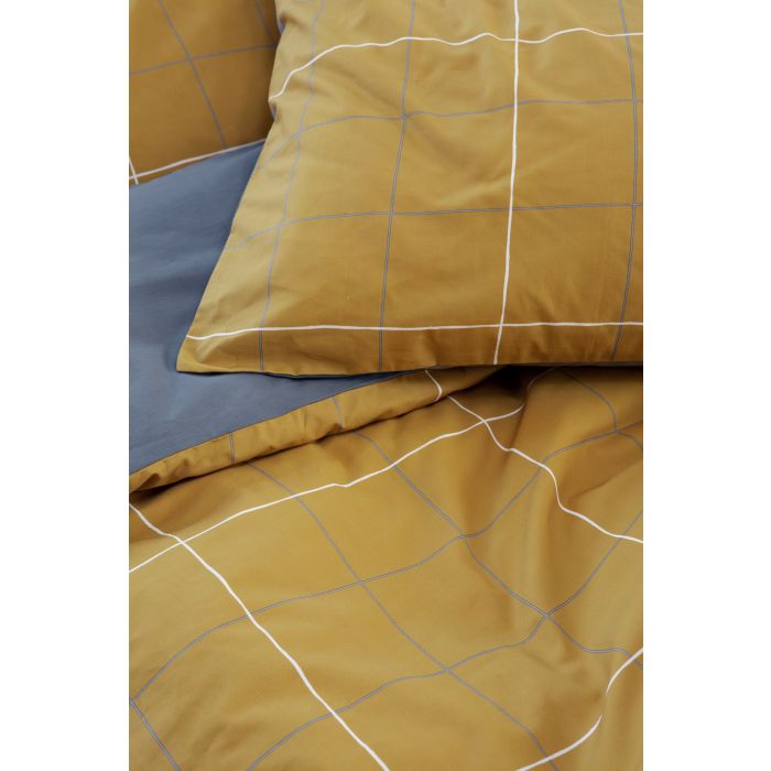 Four-Square dekbedovertrek 140x220cm honing mosterd