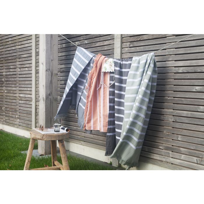 Sunny Stripes hamamdoek/fouta 100x180cm jade