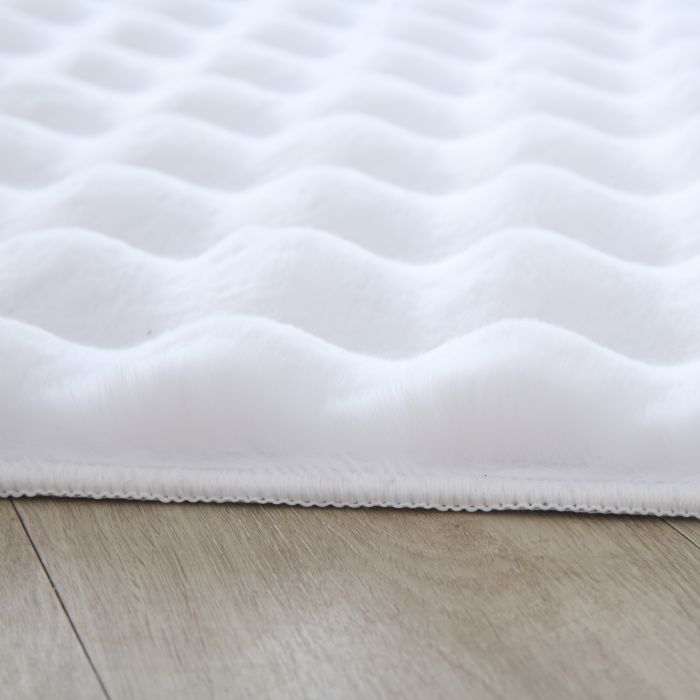 Ambiance 3D vloerkleed fluffy hoogpolig rechthoek 140x200cm wit