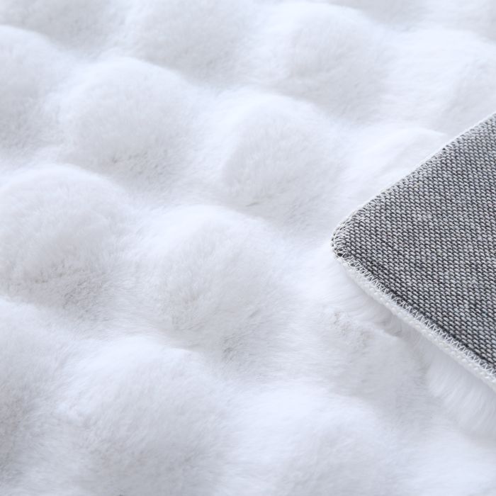 Ambiance 3D vloerkleed fluffy hoogpolig rechthoek 140x200cm wit