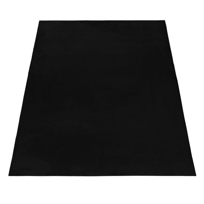 Pouffy vloerkleed fluffy hoogpolig loper 80x250cm zwart
