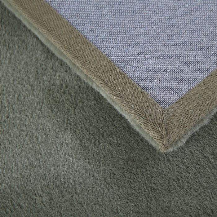 Pouffy vloerkleed fluffy hoogpolig rond Ø 160cm groen