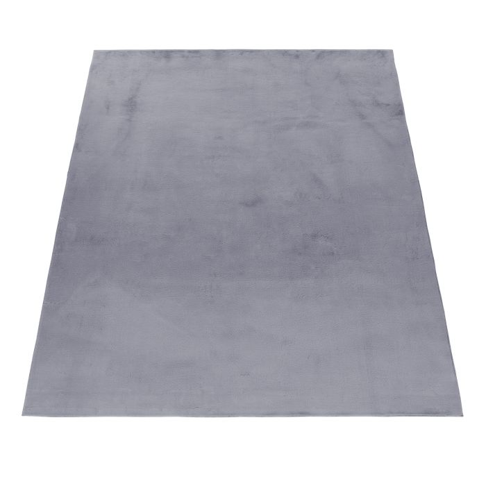 Pouffy vloerkleed fluffy hoogpolig loper 80x150cm grijs