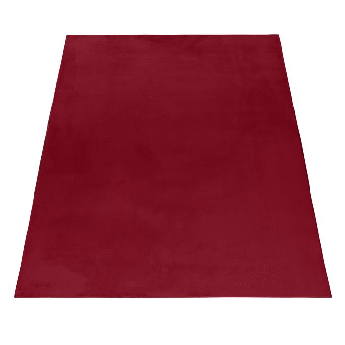 Pouffy vloerkleed fluffy hoogpolig loper 60x110cm rood