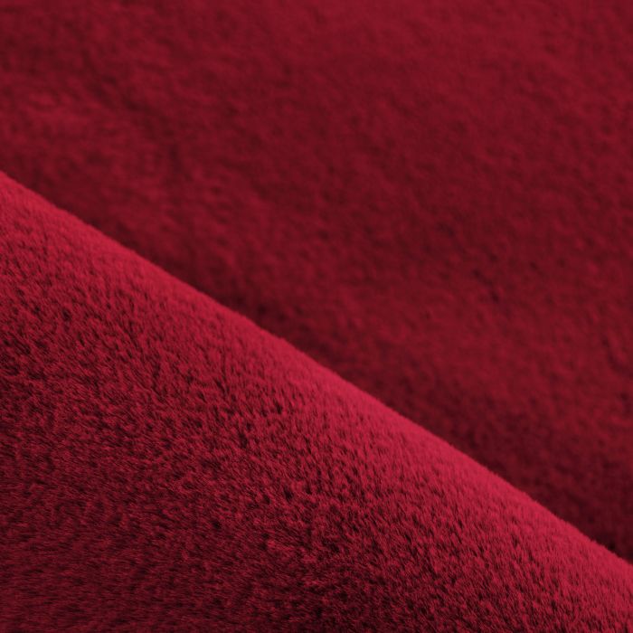 Pouffy vloerkleed fluffy hoogpolig loper 80x150cm rood