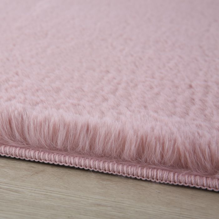 Pouffy vloerkleed fluffy hoogpolig rechthoek 120x170cm roze