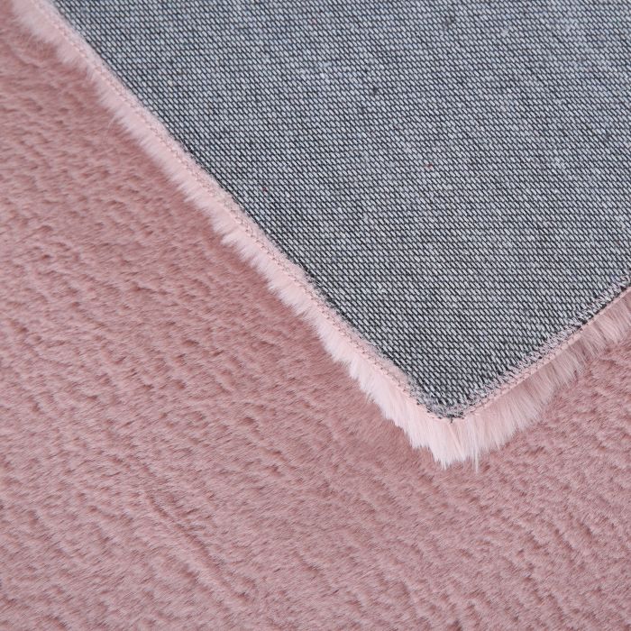 Pouffy vloerkleed fluffy hoogpolig rechthoek 120x170cm roze