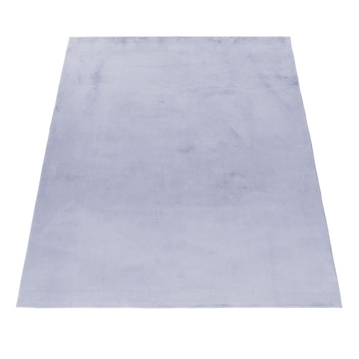 Pouffy vloerkleed fluffy hoogpolig rechthoek 120x170cm zilver