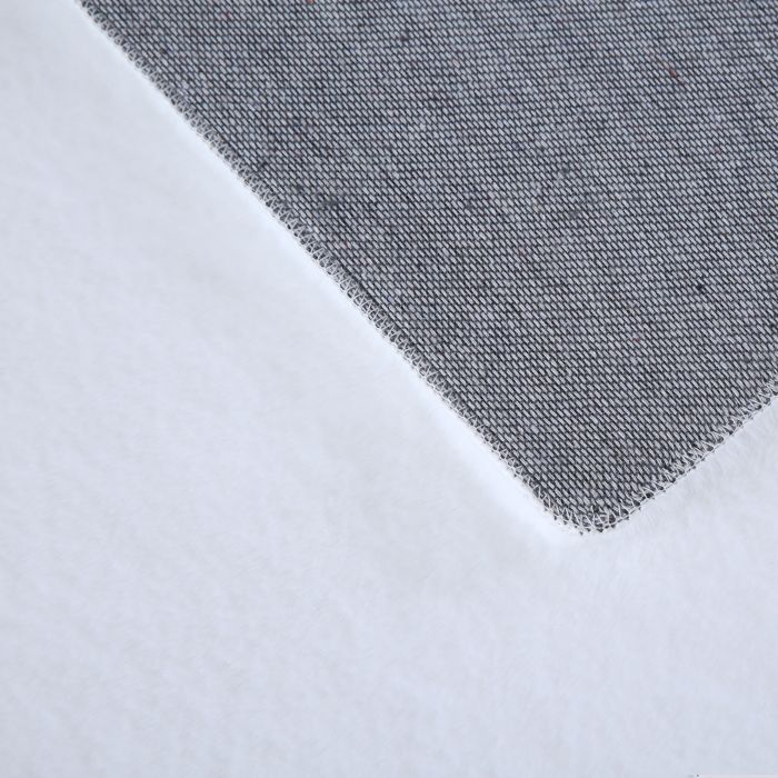 Pouffy vloerkleed fluffy hoogpolig rechthoek 120x170cm wit