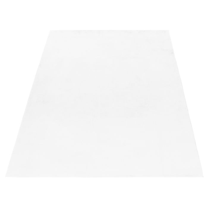 Pouffy vloerkleed fluffy hoogpolig rechthoek 160x230cm wit
