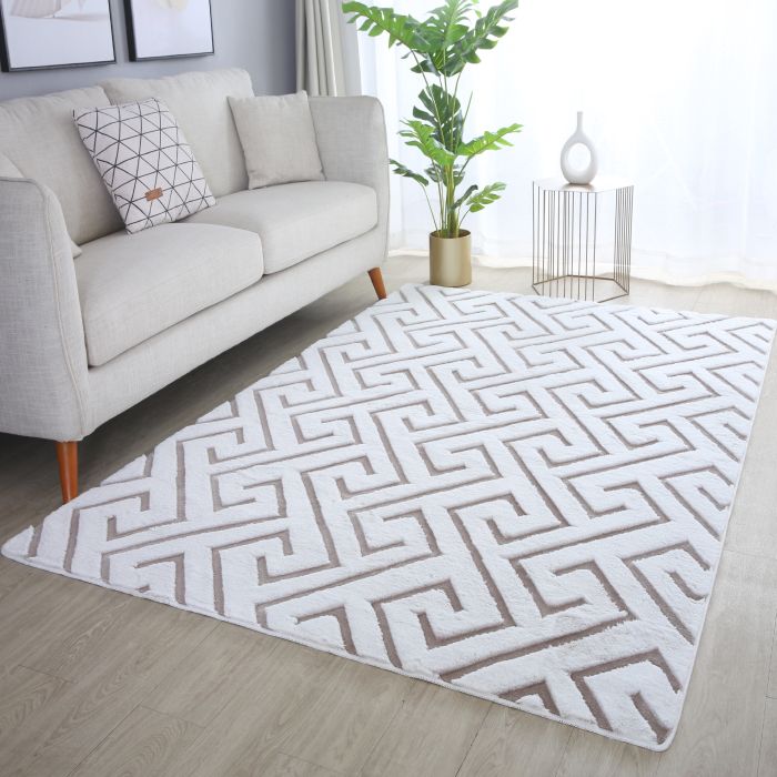 Vision Plux 3D vloerkleed laagpolig rechthoek 140x200cm beige