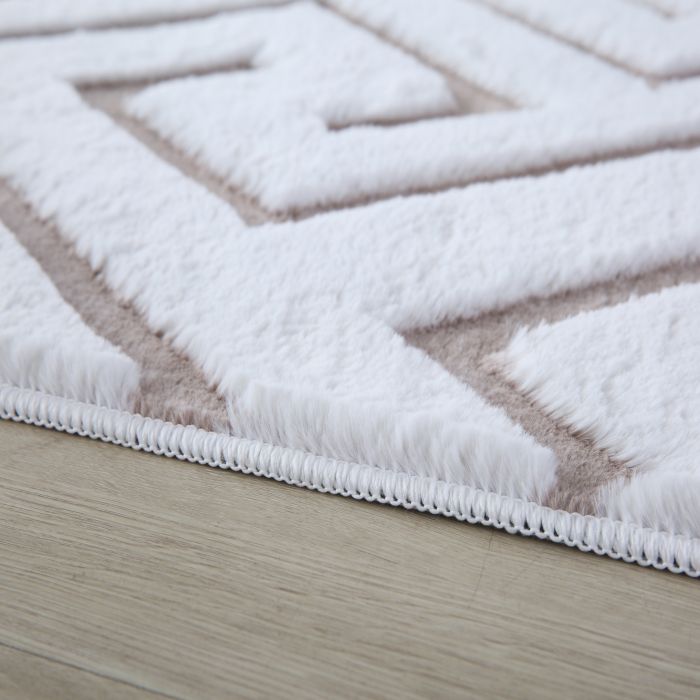 Vision Plux 3D vloerkleed laagpolig rechthoek 140x200cm beige