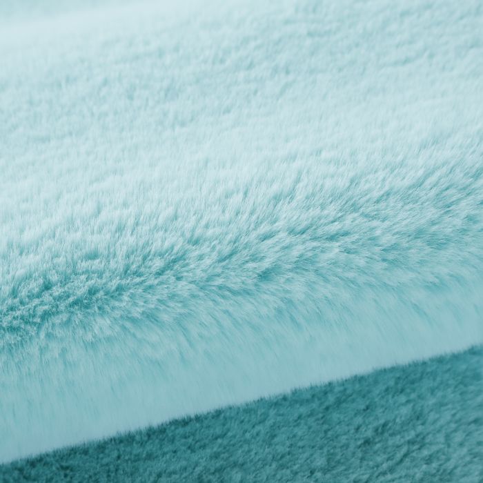 Caty Wolk effen kindervloerkleed fluffy hoogpolig 80x120cm mintgroen
