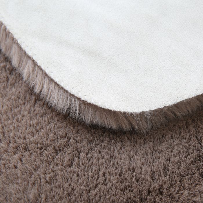 Caty Dino effen kindervloerkleed fluffy hoogpolig 80x100cm beige