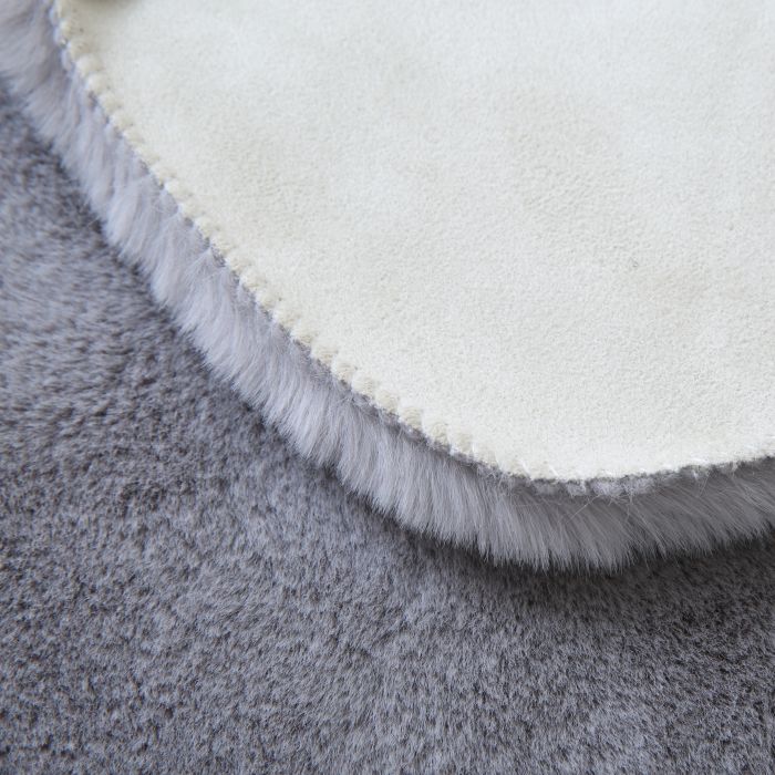 Caty Dino effen kindervloerkleed fluffy hoogpolig 80x100cm zilver