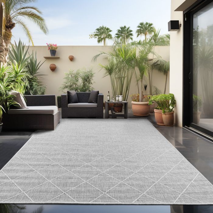 Zagora Plura binnen- & buitenkleed rechthoek 200x290cm grijs