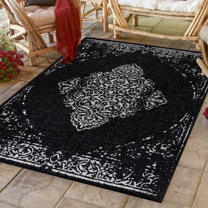 Sunny Zane binnen- & buitenkleed rechthoek 200x290cm zwart