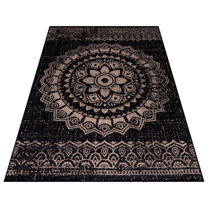 Sunny Kara binnen- & buitenkleed rechthoek 200x290cm zwart
