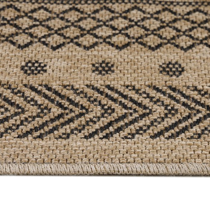 Dhaka Shapl binnen- & buitenkleed loper 80x150cm jute zwart