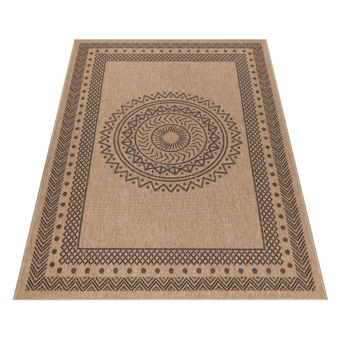 Dhaka Shapl binnen- & buitenkleed loper 80x150cm jute zwart