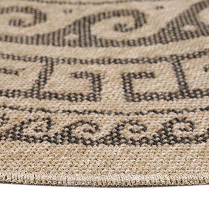 Comilla Rishi buitenkleed rond Ø 120cm jute zwart