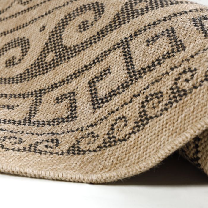 Comilla Rishi buitenkleed rond Ø 120cm jute zwart