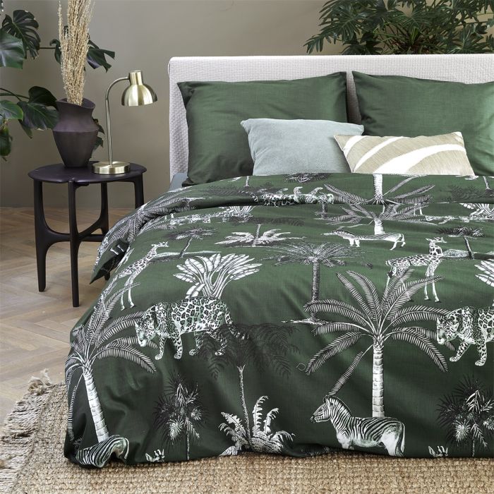 Cinderella Zanzibar Lits-jumeaux dekbedovertrekset 240x220cm katoen donkergroen