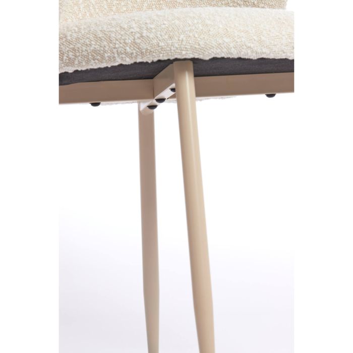 ELYNA eetkamerstoel bouclé (lus) 56x55x79cm crème met crème poten