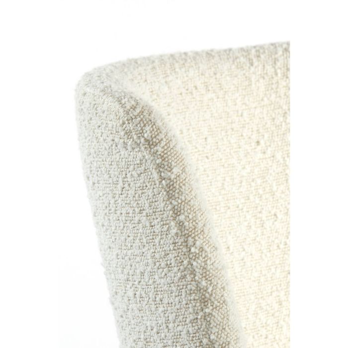 ECKLEY eetkamerstoel bouclé (lus) 56x47x79cm crème met zwart poten