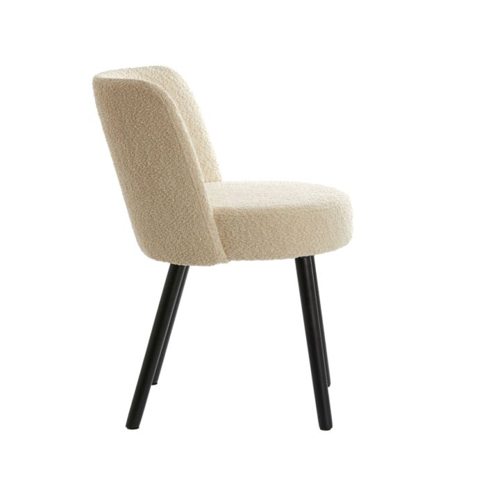 ECKLEY eetkamerstoel teddy 56x47x79cm zand met zwart poten