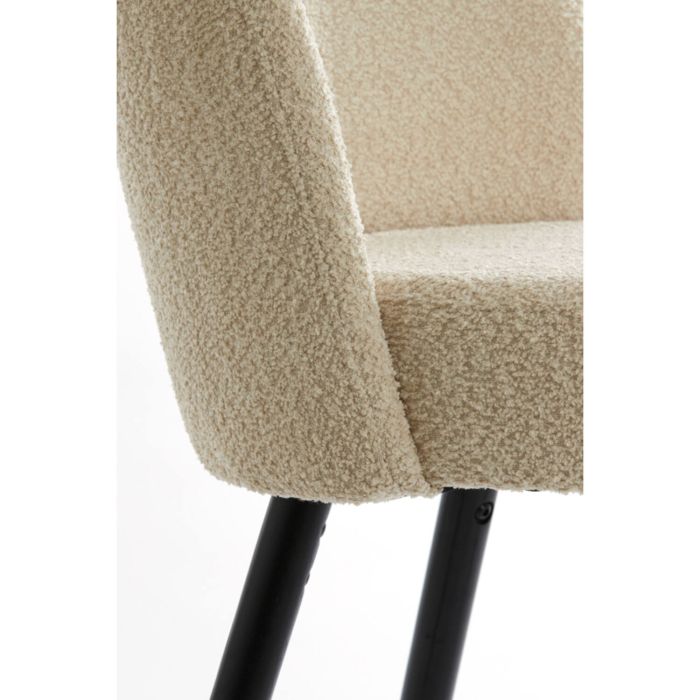 ECKLEY eetkamerstoel teddy 56x47x79cm zand met zwart poten