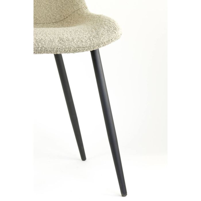 KATE eetkamerstoel bouclé (lus) 58,5x47,5x82,5cm zand met zwart poten