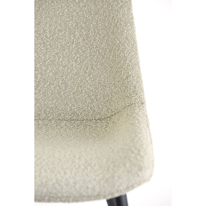 KATE eetkamerstoel bouclé (lus) 58,5x47,5x82,5cm zand met zwart poten