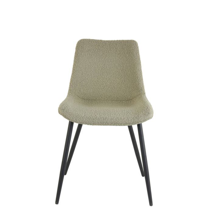 KATE eetkamerstoel bouclé (lus) 58,5x47,5x82,5cm zand met zwart poten