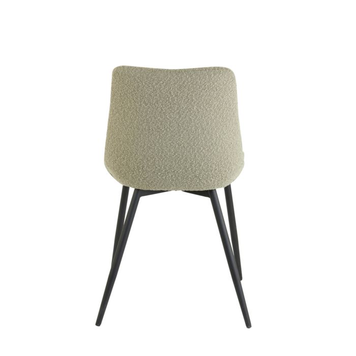 KATE eetkamerstoel bouclé (lus) 58,5x47,5x82,5cm zand met zwart poten