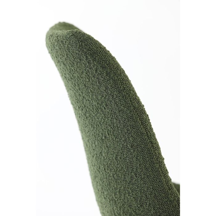 KATE eetkamerstoel bouclé (lus) 58,5x47,5x82,5cm donker groen met zwart poten