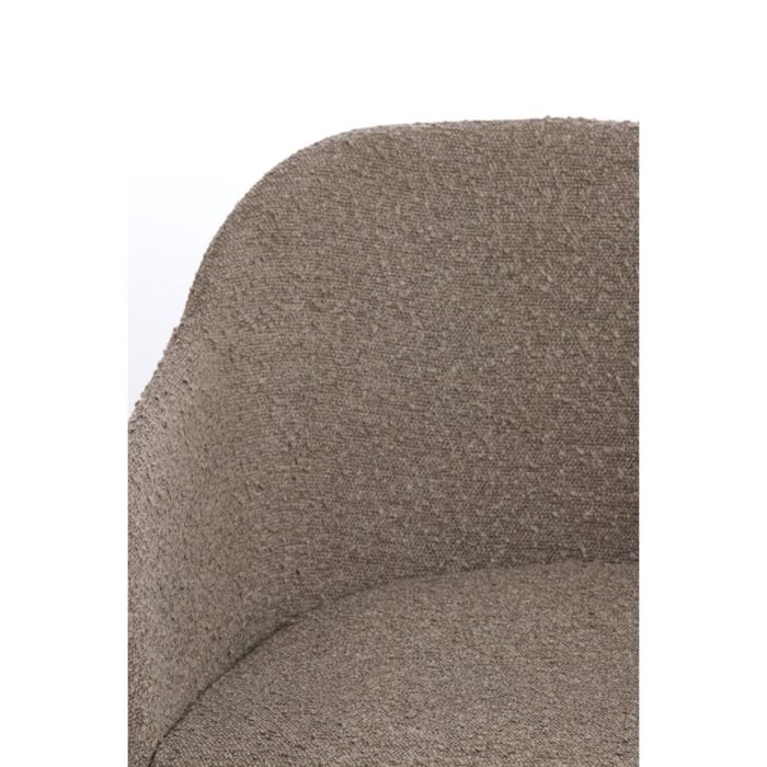 LEONE eetkamerstoel bouclé (lus) 59x58,5x82cm bruin met zwart poten