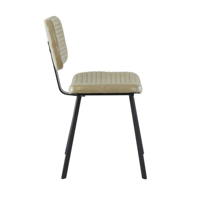 MASANA eetkamerstoel leer 51x47x82cm zand met zwart poten