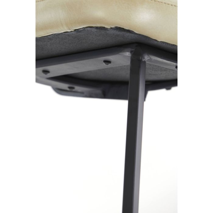 MASANA eetkamerstoel leer 51x47x82cm zand met zwart poten