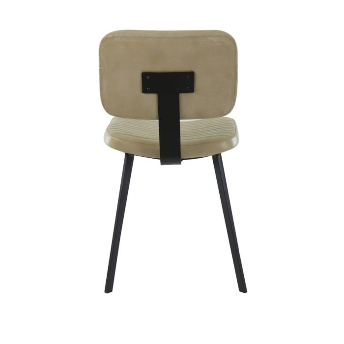 MASANA eetkamerstoel leer 51x47x82cm zand met zwart poten